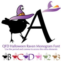 qfd halloween raven monogram font