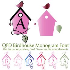 qfd birdhouse monogram font