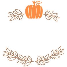 pumpkin open leaf wreath frame