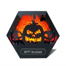 halloween shadow box with jack-o-lanterns
