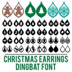 christmas earrings dingbat font