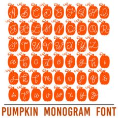 pumpkin monogram font