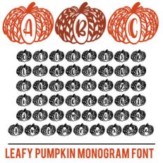 leafy pumpkin monogram font