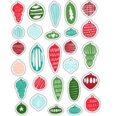 ml christmas designed ornaments stickers