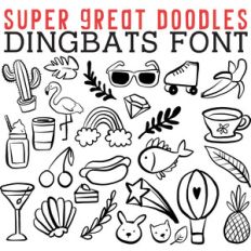 cg super great doodles dingbats