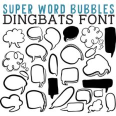 cg super word bubbles dingbats