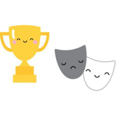 trophy and mask