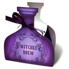 printable halloween treat bottle box - witches brew