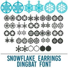 snowflake earrings dingbat font