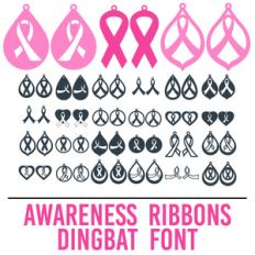 awareness ribbon earrings dingbat font