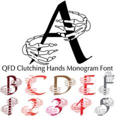qfd clutching hands monogram font