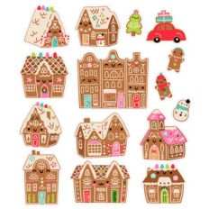 kawaii gingerbread house stickers