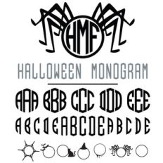 halloween monogram font