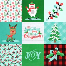 4x4 christmas elements background paper