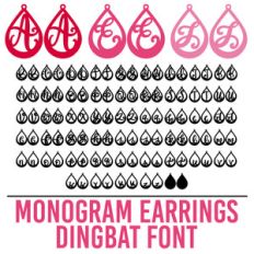 monogram earrings dingbat font
