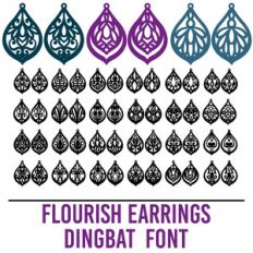 flourish earrings dingbat font