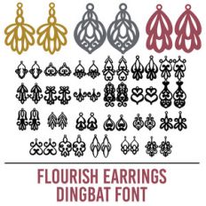 flourish earrings dingbat font