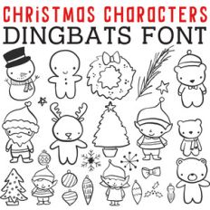 cg christmas characters dingbats
