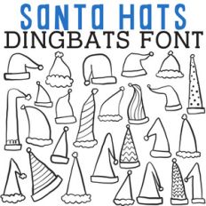 cg santa hats dingbats