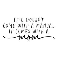 life doesn't come with a manual it comes with a mom