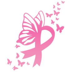 breast cancer butterfly ribbon