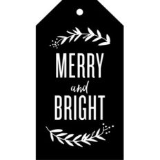 merry and bright gift tag - christmas