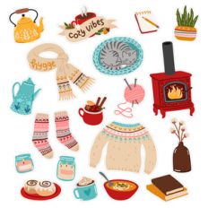 cozy hygge winter stickers