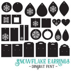snowflake earrings dingbat font