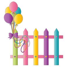 birthday balloons on a fence