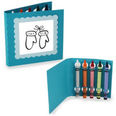 crayon holding square coloring cards - mittens