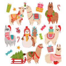 christmas alpacas stickers