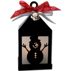 snowman hanging tea light lantern