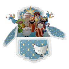 5x7 nativity pop up card in a box