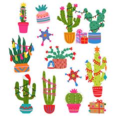 christmas cactus stickers