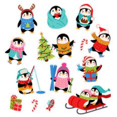 christmas penguin stickers