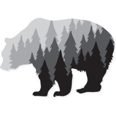 bear forest silhouette