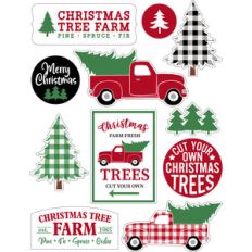 christmas red truck stickers