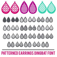 patterned earrings dingbat font