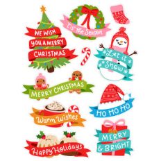christmas banner stickers