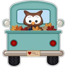autumn owl in farm truck sticker