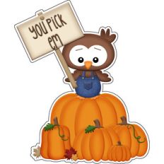 autumn owl pumpkin patch sticker