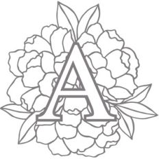 floral monogram letter a