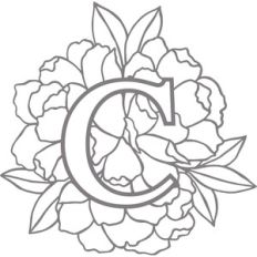 floral monogram letter c