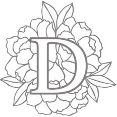 floral monogram letter d