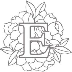 floral monogram letter e