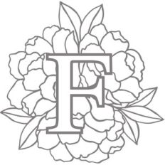 floral monogram letter f