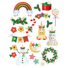 christmas unicorn stickers