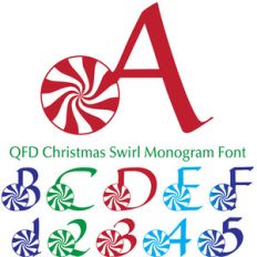 qfd christmas swirl monogram font