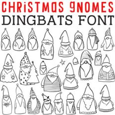 cg christmas gnomes dingbats