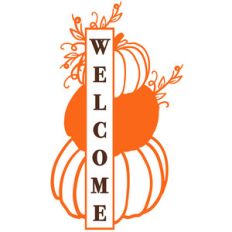 welcome stacked pumpkins